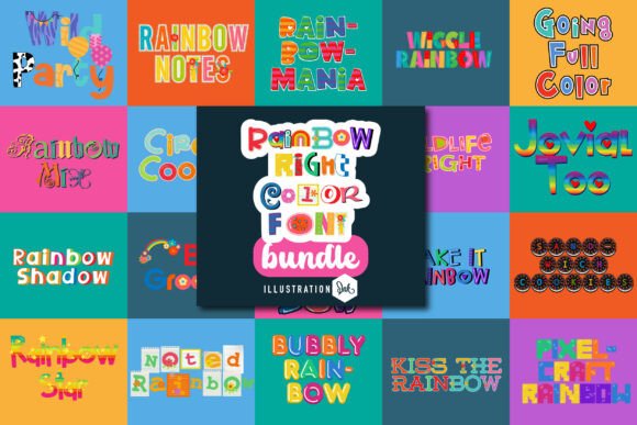Rainbow Right Color Font for Crafters