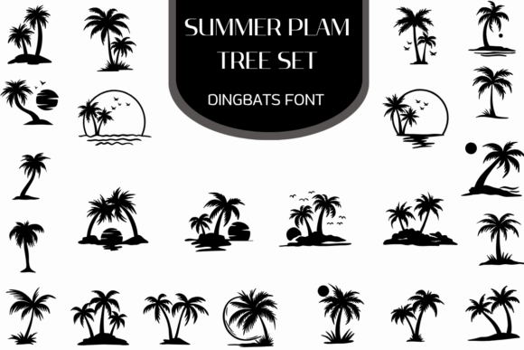 Summer Palm Tree Set: A Tropical Display Font